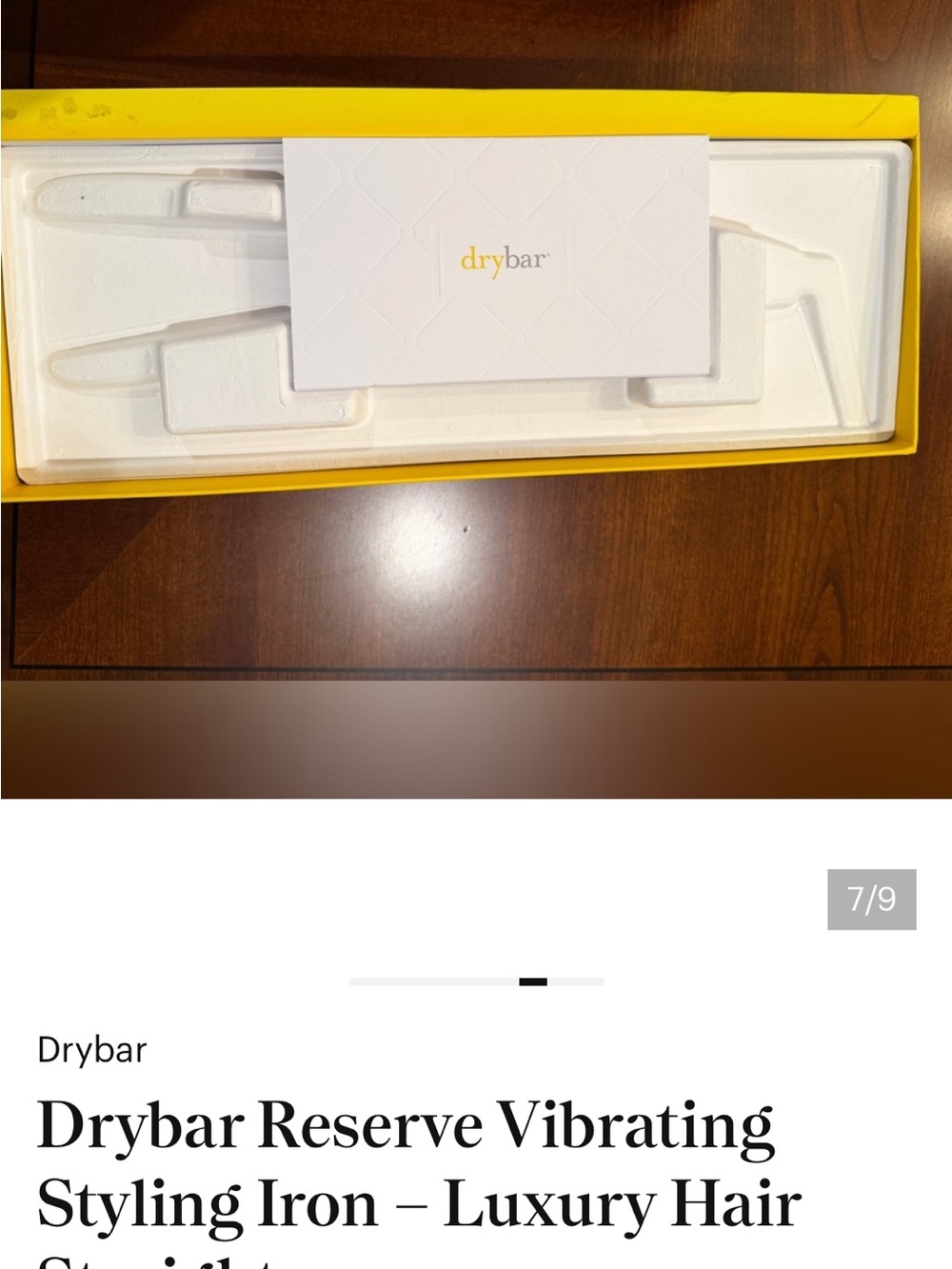 Drybar Vibrating Styling Iron in White with Yellow Accents